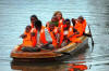 Trena, Naiomi & the boys on a raft
