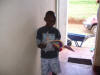 Kelvin with first Christmas gift